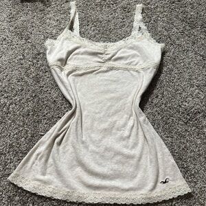Hollister Cream Chemise with Lace Straps